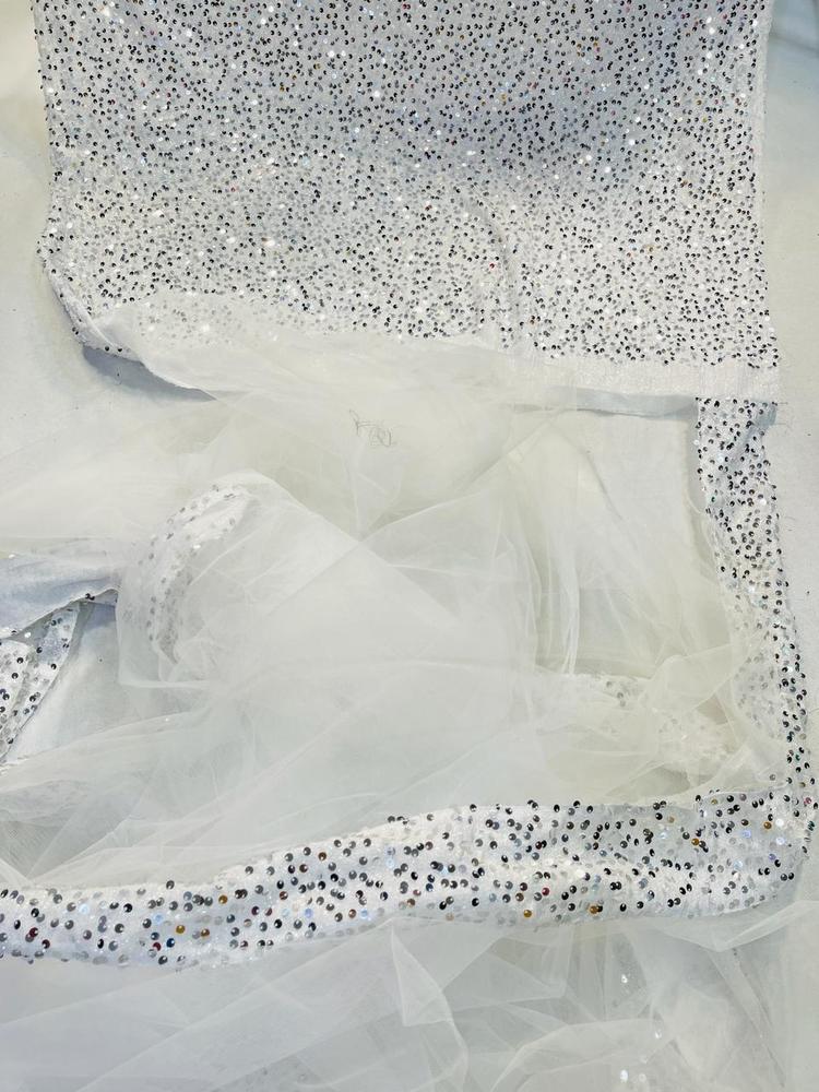 Net Shimmer Unstitched Saree