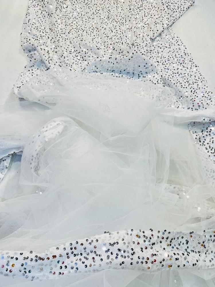 Net Shimmer Unstitched Saree