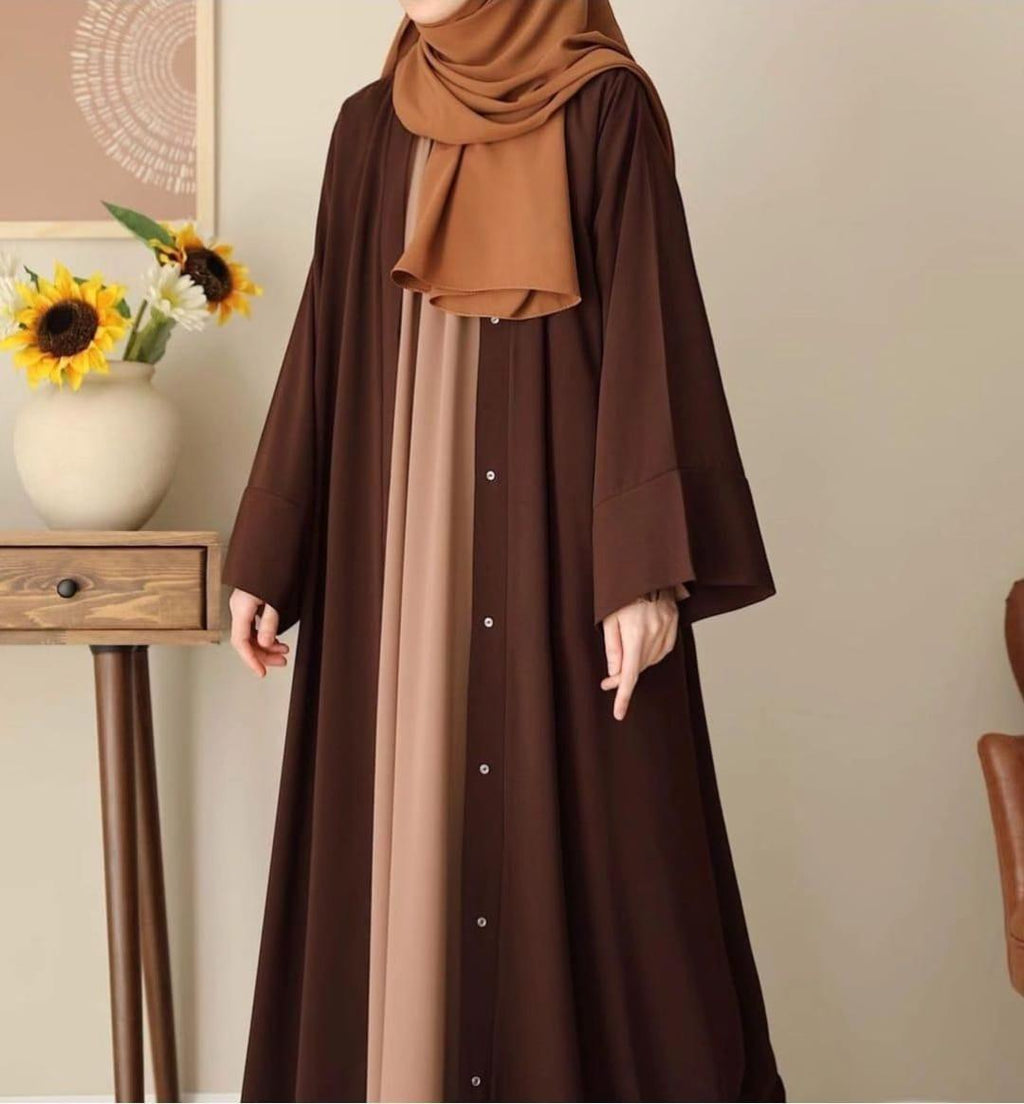 Georgette plain abaya with stoller