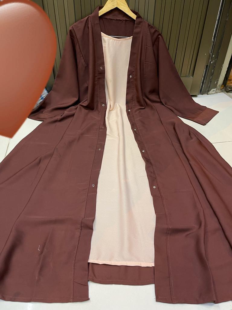 Georgette plain abaya with stoller