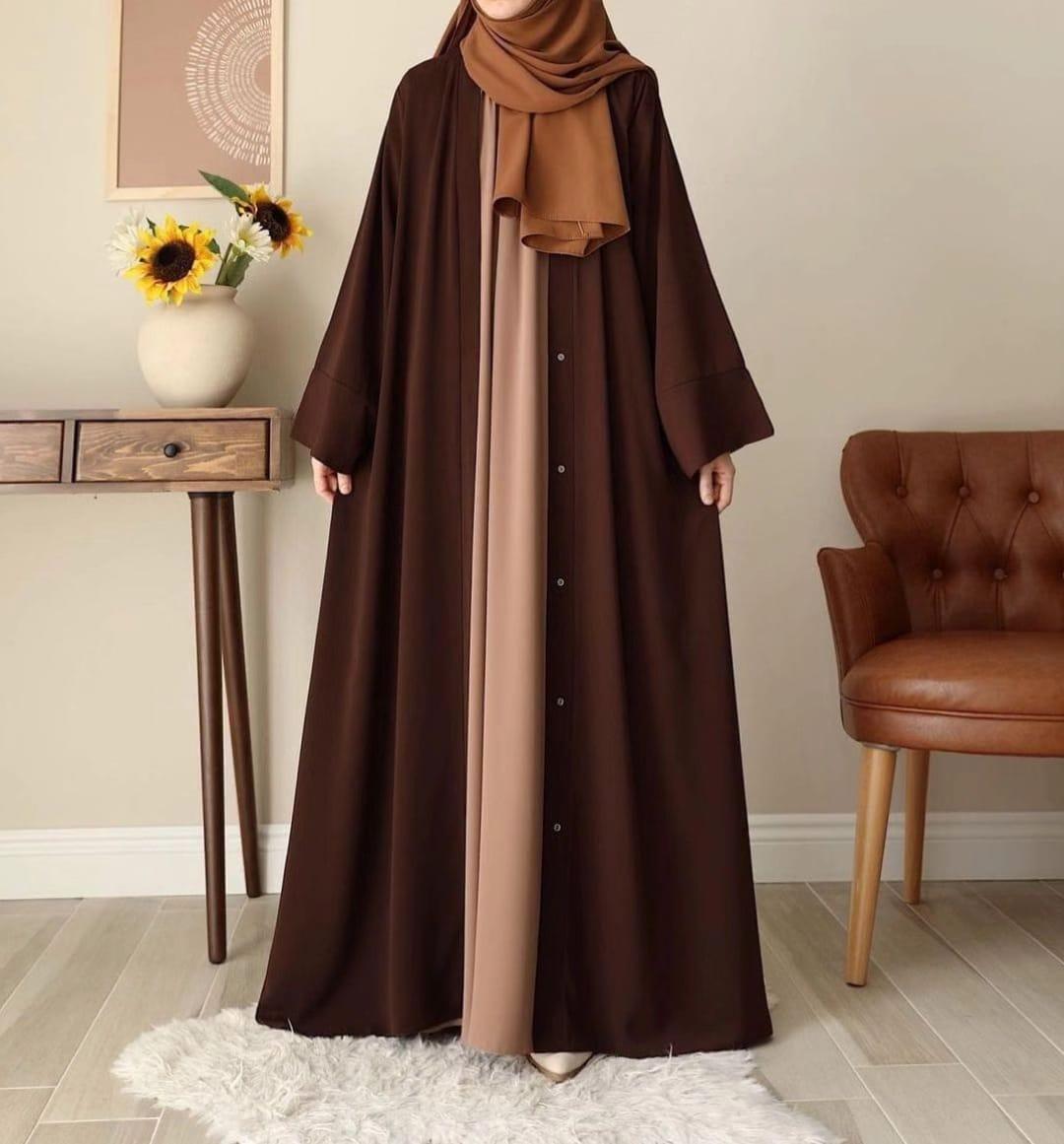 Georgette plain abaya with stoller