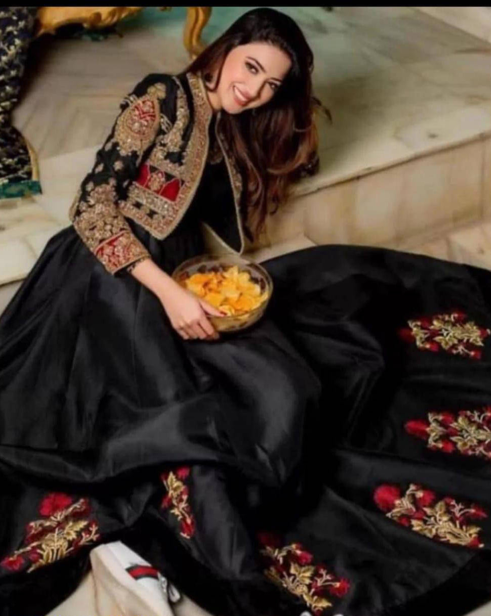 Kattan silk Maxi with jacket (3p)