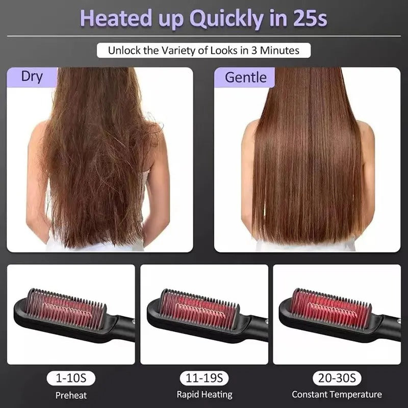 Hair straightener comb